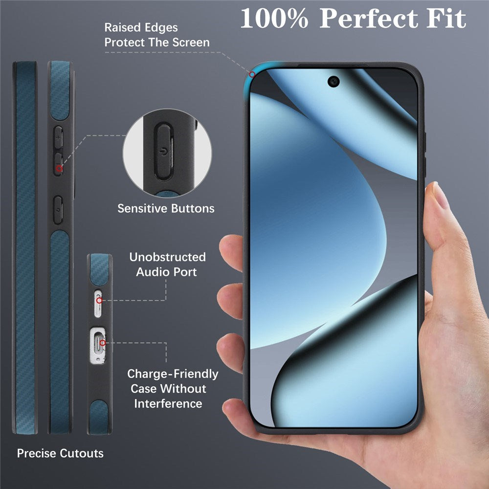 Google Pixel 11 Pro XL EIDERWOOD Deksel med Karbonstruktur – MagSafe Kompatibel – Blå