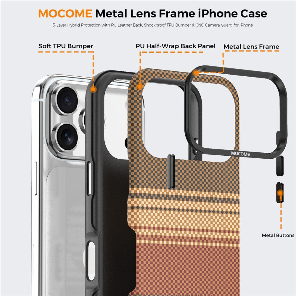 iPhone 18 Pro EIDERWOOD Deksel med Mønstret Kunstskinn Bakside – MagSafe Kompatibel - Brun