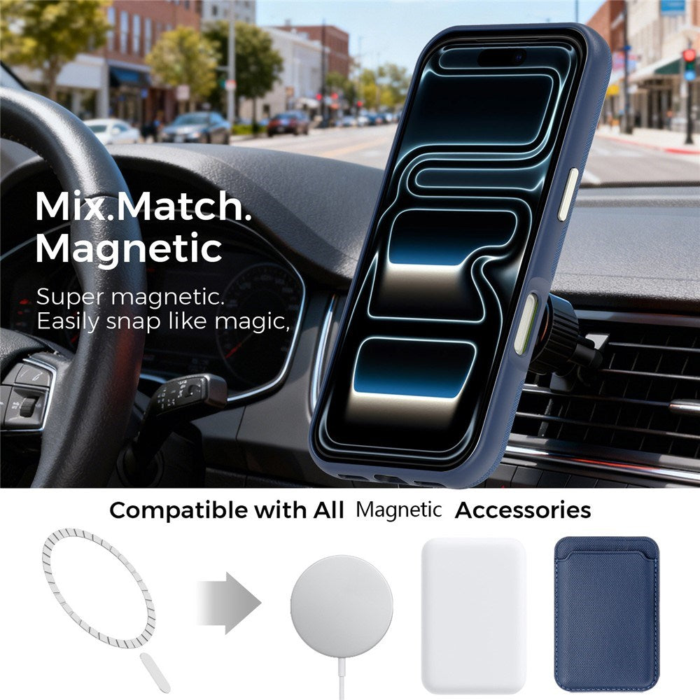 iPhone 18 Pro EIDERWOOD Kunstskinn Bak Deksel m. Avtakbar Kortholder - MagSafe Kompatibel - Blå