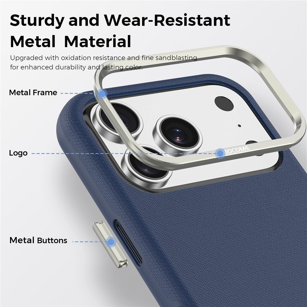 iPhone 18 Pro EIDERWOOD Kunstskinn Bak Deksel m. Avtakbar Kortholder - MagSafe Kompatibel - Blå