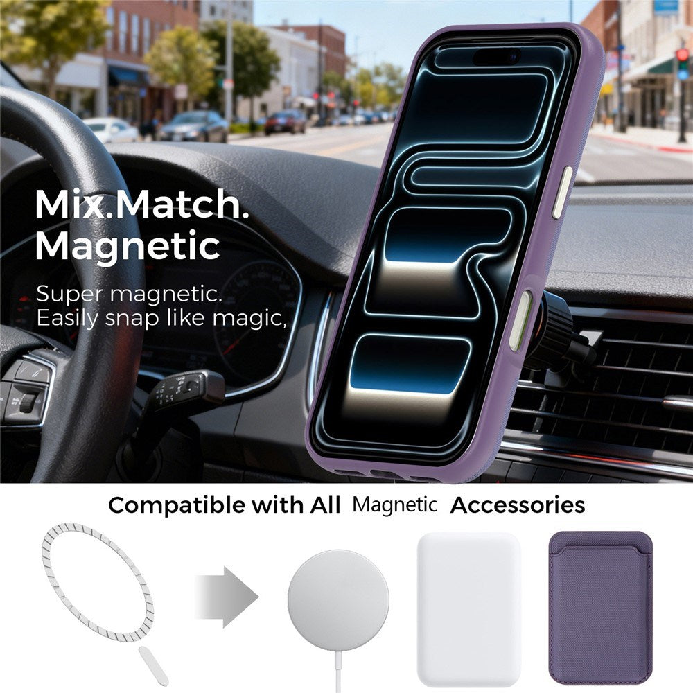 iPhone 18 Pro EIDERWOOD Kunstskinn Bak Deksel m. Avtakbar Kortholder - MagSafe Kompatibel - Lilla