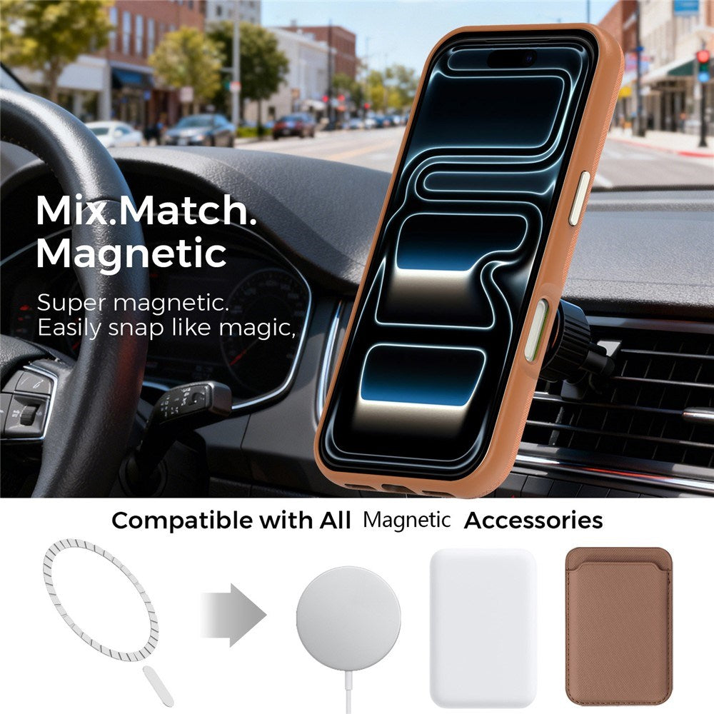 iPhone 18 Pro EIDERWOOD Kunstskinn Bak Deksel m. Avtakbar Kortholder - MagSafe Kompatibel - Brun