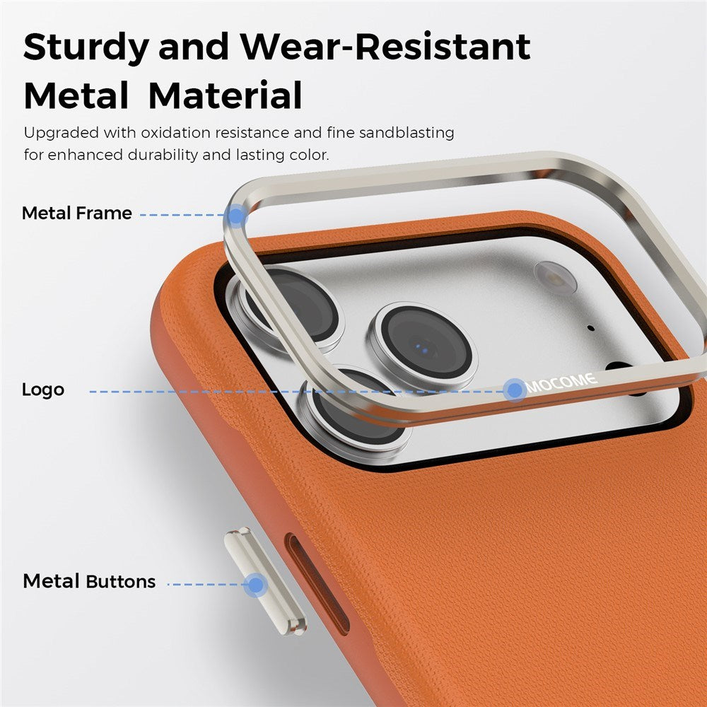 iPhone 18 Pro Max EIDERWOOD Kunstskinn Bak Deksel m. Avtakbar Kortholder - MagSafe Kompatibel - Oransje