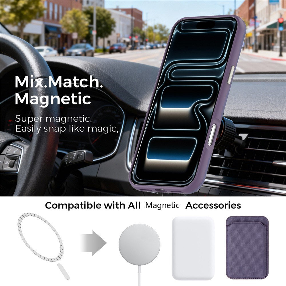 iPhone 18 Pro Max EIDERWOOD Kunstskinn Bak Deksel m. Avtakbar Kortholder - MagSafe Kompatibel - Lilla