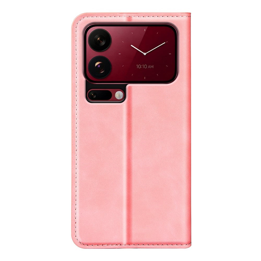 Xiaomi 18 Pro Max EIDERWOOD Flip Deksel i Kunstskinn med Lommebok og Stativfunksjon - Rosa