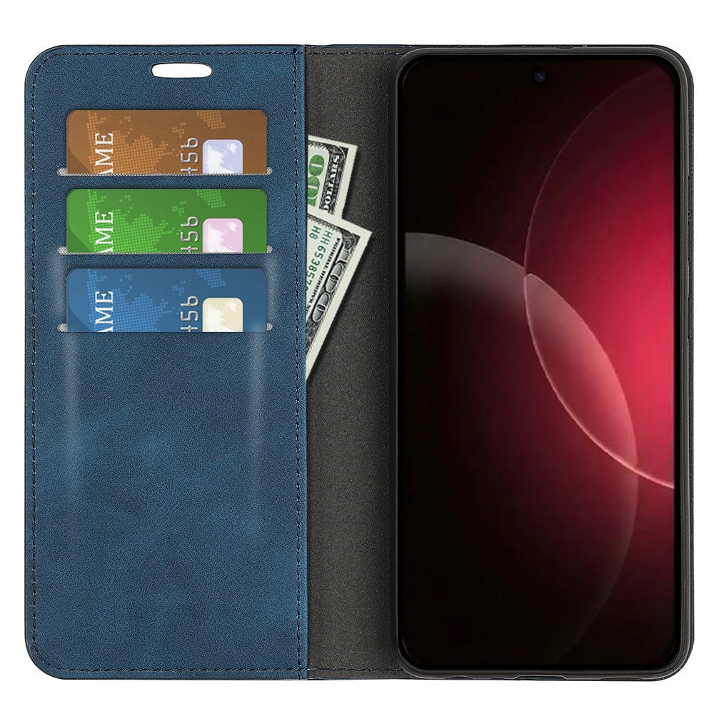Xiaomi 18 Pro EIDERWOOD Flip Deksel i Kunstskinn med Lommebok og Stativfunksjon - Blå