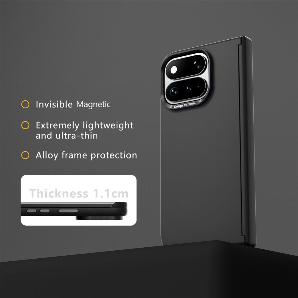 Google Pixel 11 Pro Fold ABEEL Hardt Soft-Touch Plast Deksel - MagSafe Kompatibel - Svart