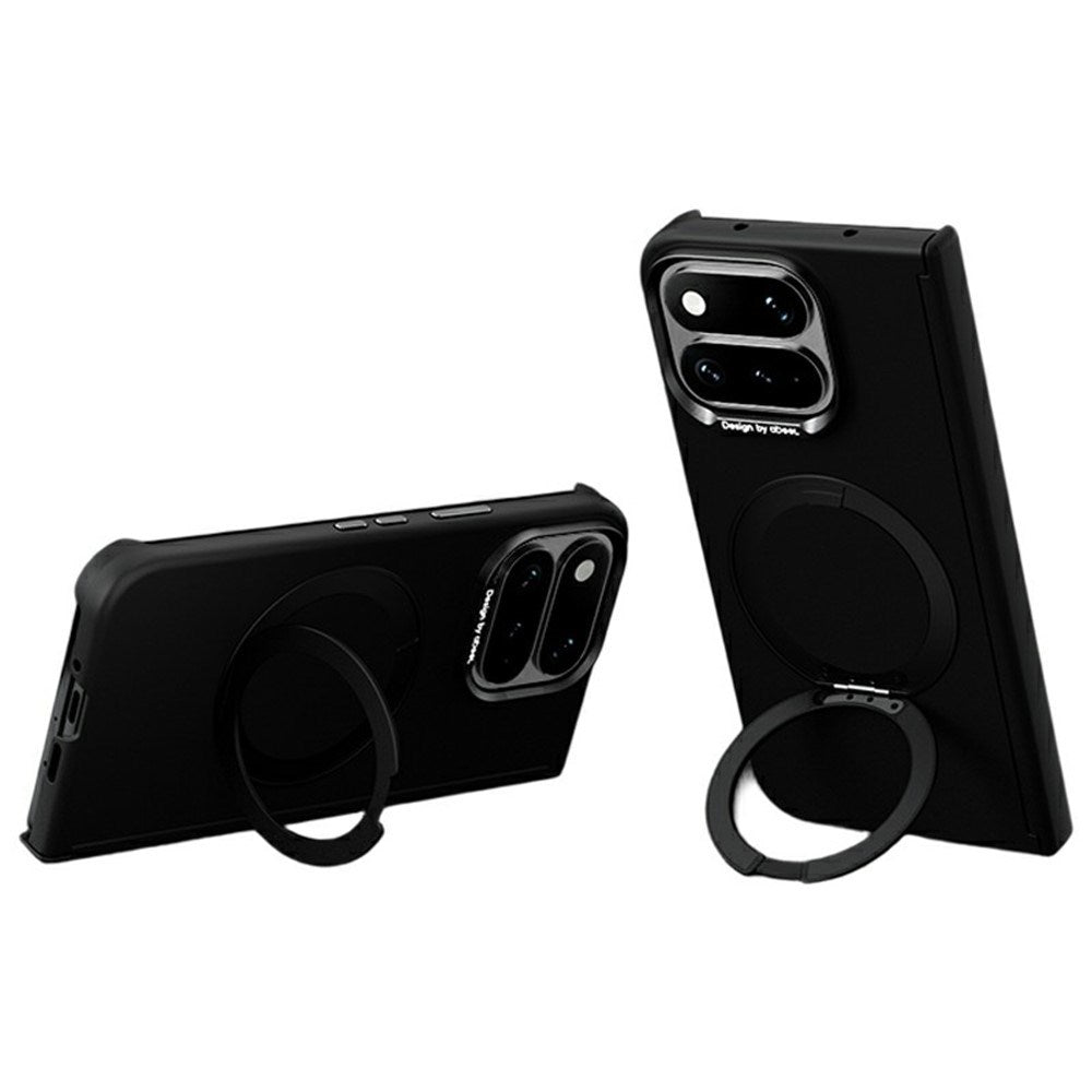 Google Pixel 11 Pro Fold ABEEL Hardt Soft-Touch Plast Deksel m. Kickstand - MagSafe Kompatibel - Svart