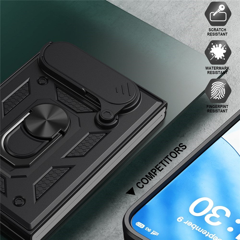 iPhone Fold EIDERWOOD Hybrid Håndverker Deksel m. Kickstand & Cam Slider - Svart