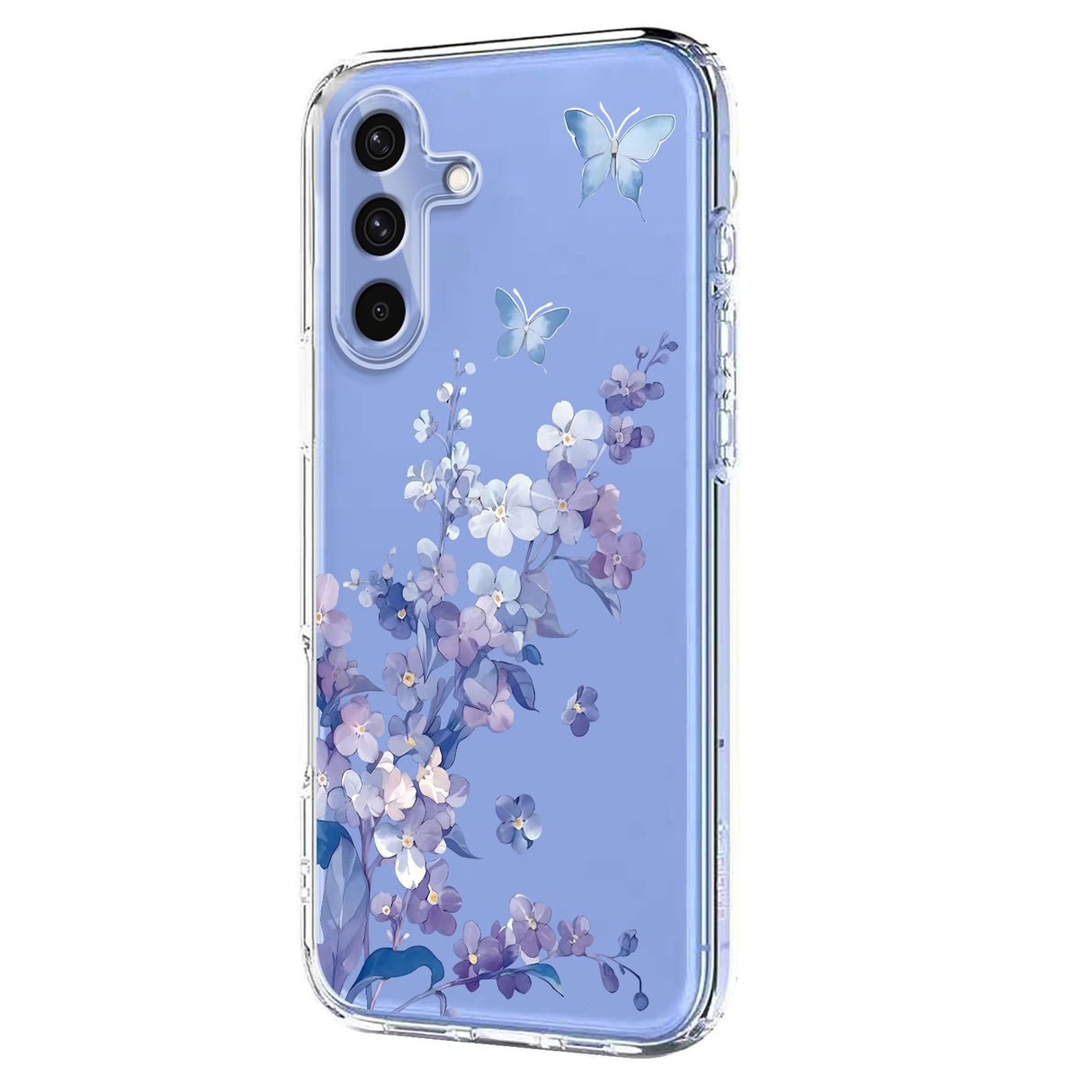 Samsung Galaxy S26 FE EIDERWOOD Fleksibelt Plast Deksel med Blomstermotiv - Gjennomsiktig / Fioler