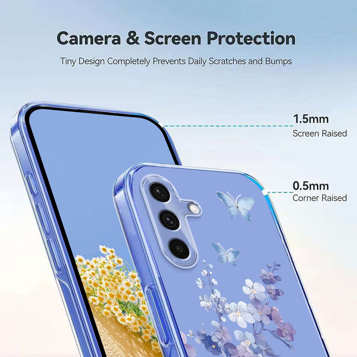Samsung Galaxy S26 FE EIDERWOOD Fleksibelt Plast Deksel med Blomstermotiv - Gjennomsiktig / Fioler