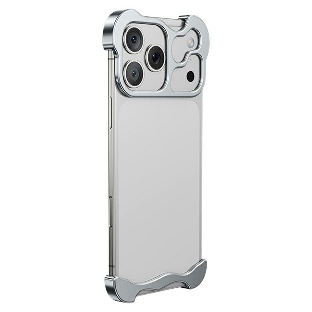 iPhone 18 Pro Max Todelt Metall Bumper Deksel - Sølv