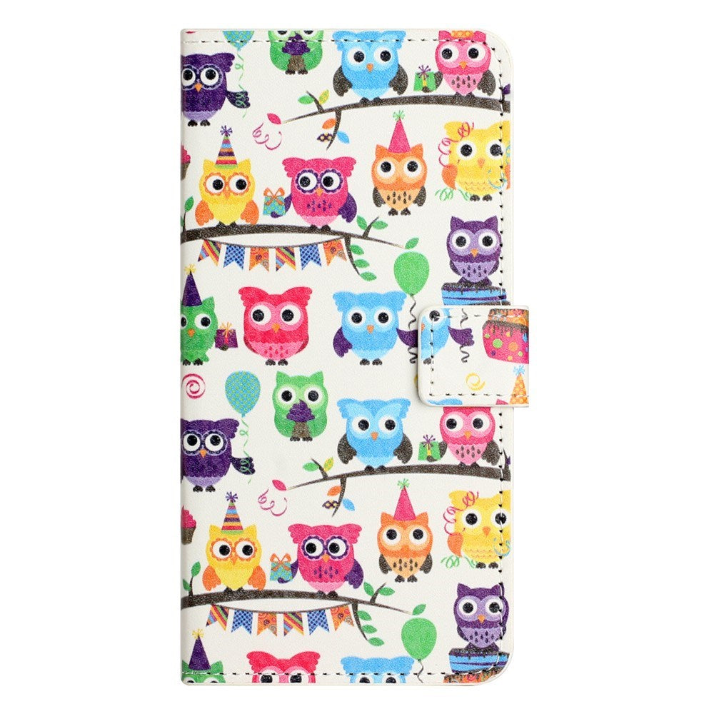 Samsung Galaxy S26 FE EIDERWOOD Flip Deksel med Kortholder og Stativ Funksjon - Ugler