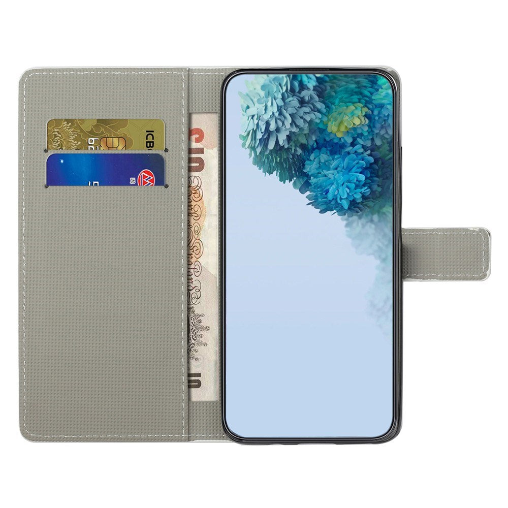 Samsung Galaxy S26 FE EIDERWOOD Flip Deksel med Kortholder og Stativ Funksjon - Hvit / Sommerfugler