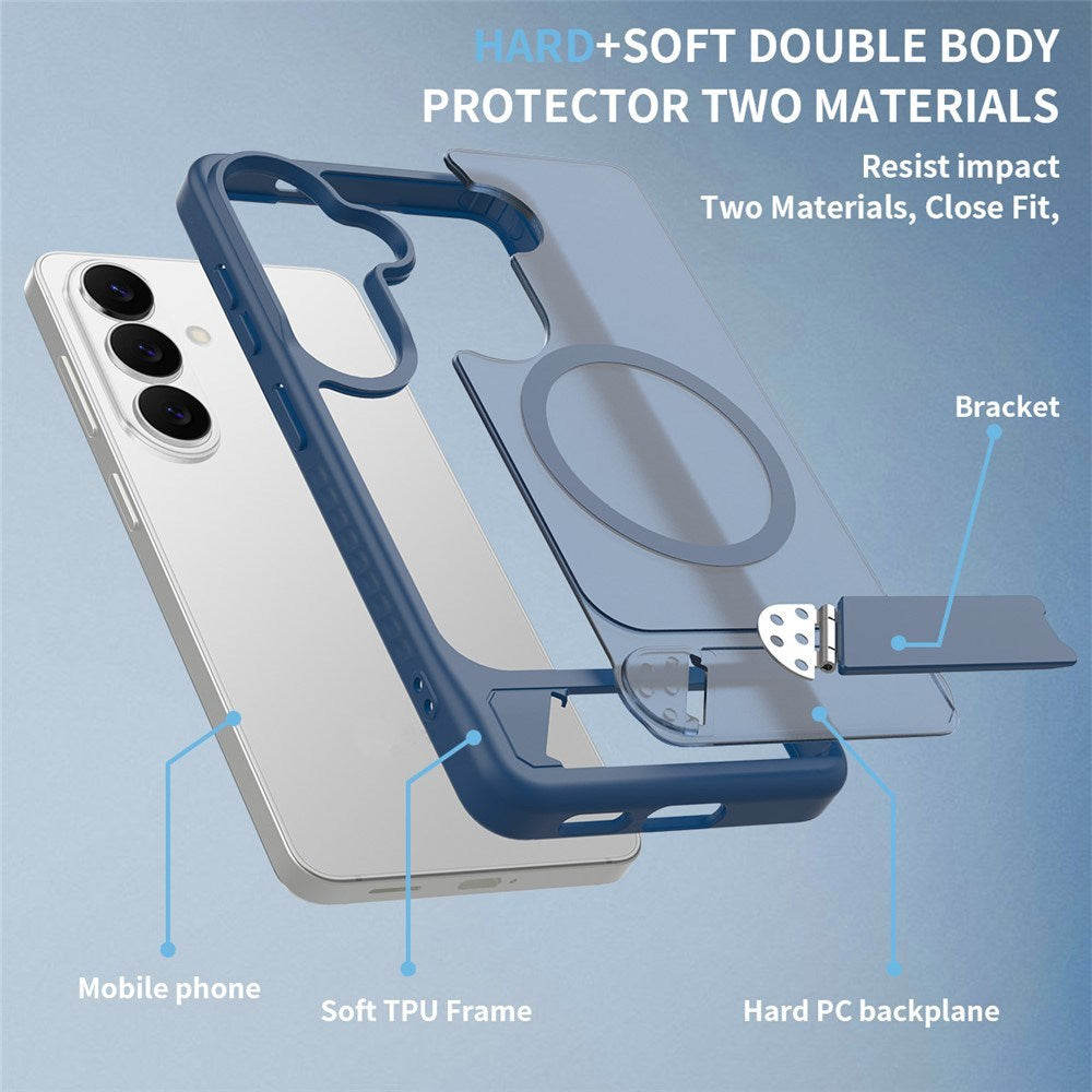 Samsung Galaxy S26 FE / S25 FE EIDERWOOD Hybrid Deksel m. Kickstand - MagSafe Kompatibel - Blå