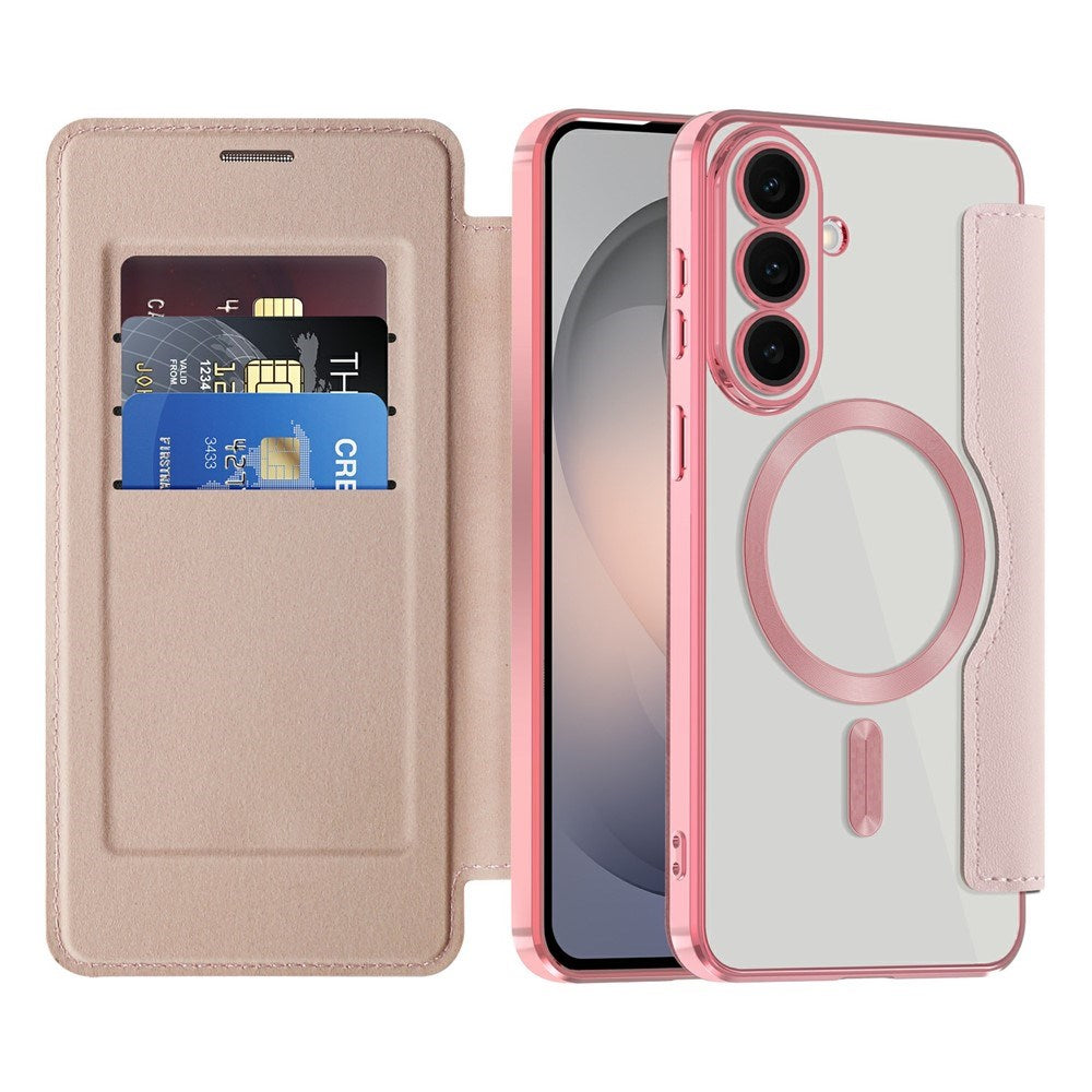 Samsung Galaxy S26 FE EIDERWOOD Flip Deksel med RFID-blokkering og Kameralinsbeskyttelse - Rosa / Gjennomsiktig