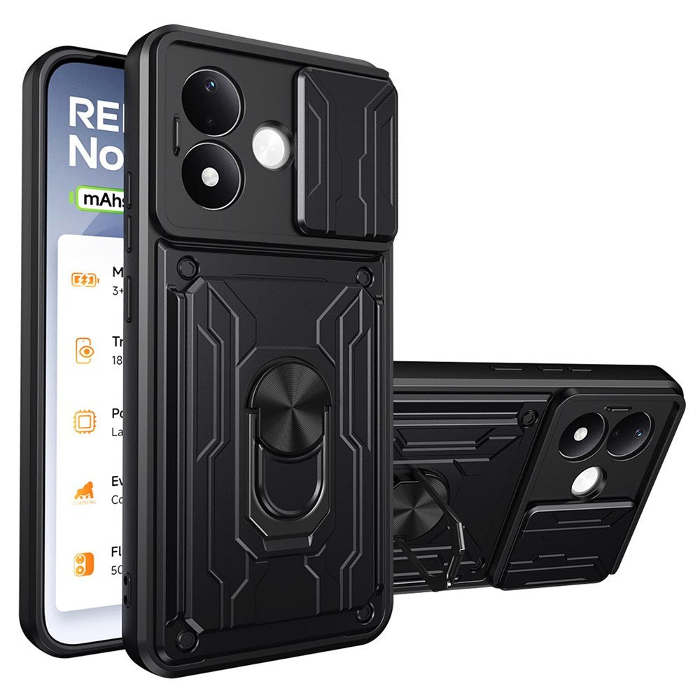 Xiaomi Redmi Note 17 (5G / 4G) EIDERWOOD Hybrid Håndverker Deksel m. Kortholder & Kameraslider - Svart