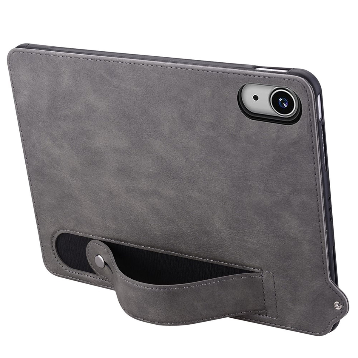 iPad Mini (2026) 8. Gen. EIDERWOOD Kunstskinn Bak Deksel m. Stropp Kickstand - Grå