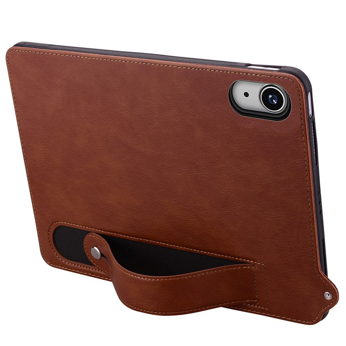 iPad Mini (2026) 8. Gen. EIDERWOOD Kunstskinn Bak Deksel m. Stropp Kickstand - Brun