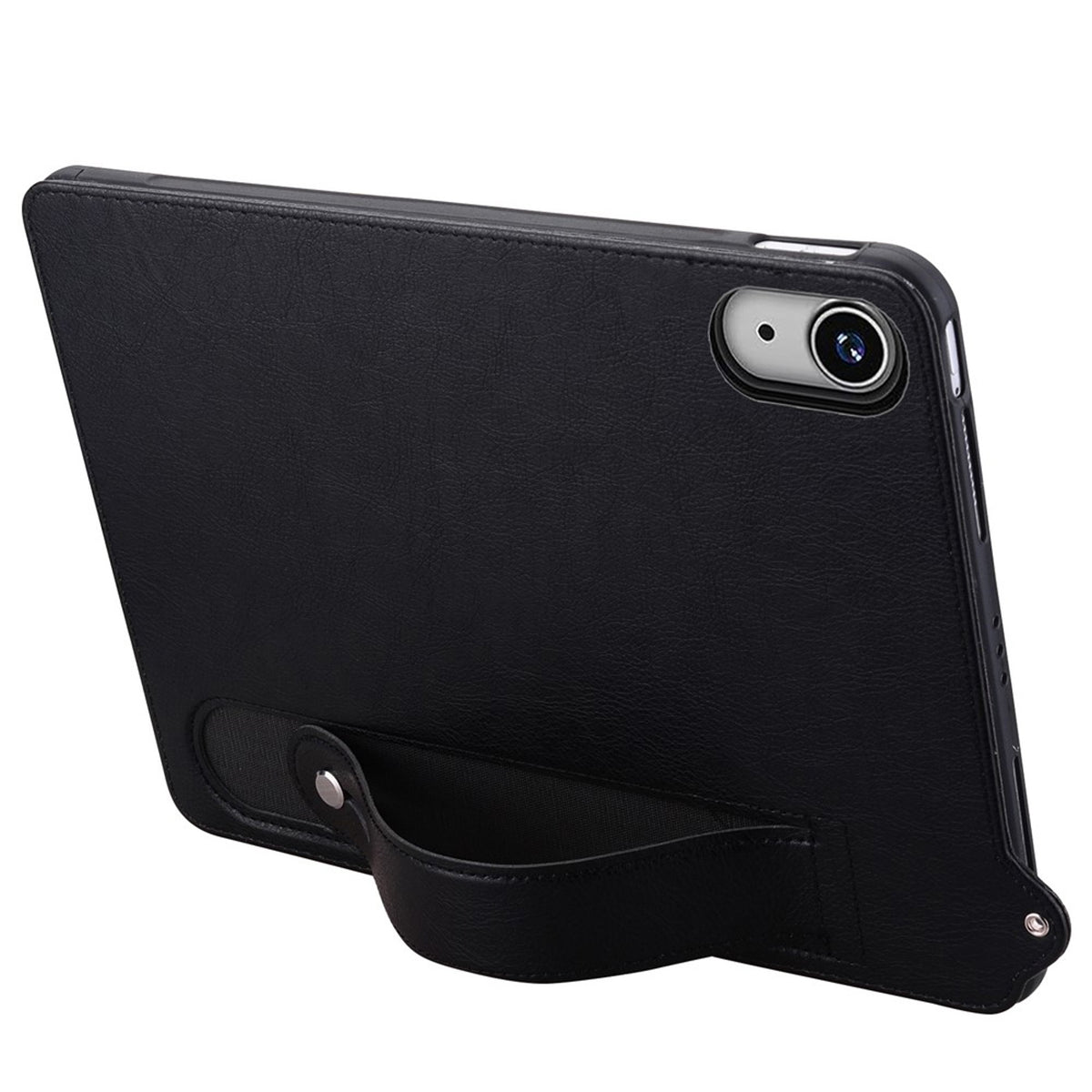 iPad Mini (2026) 8. Gen. EIDERWOOD Kunstskinn Bak Deksel m. Stropp Kickstand - Svart