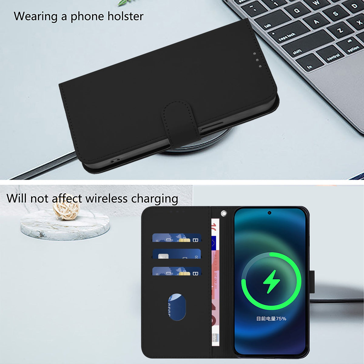 Xiaomi Redmi Note 17 Pro (5G) EIDERWOOD Kunstskinn Flip Deksel m. Stropp - Svart