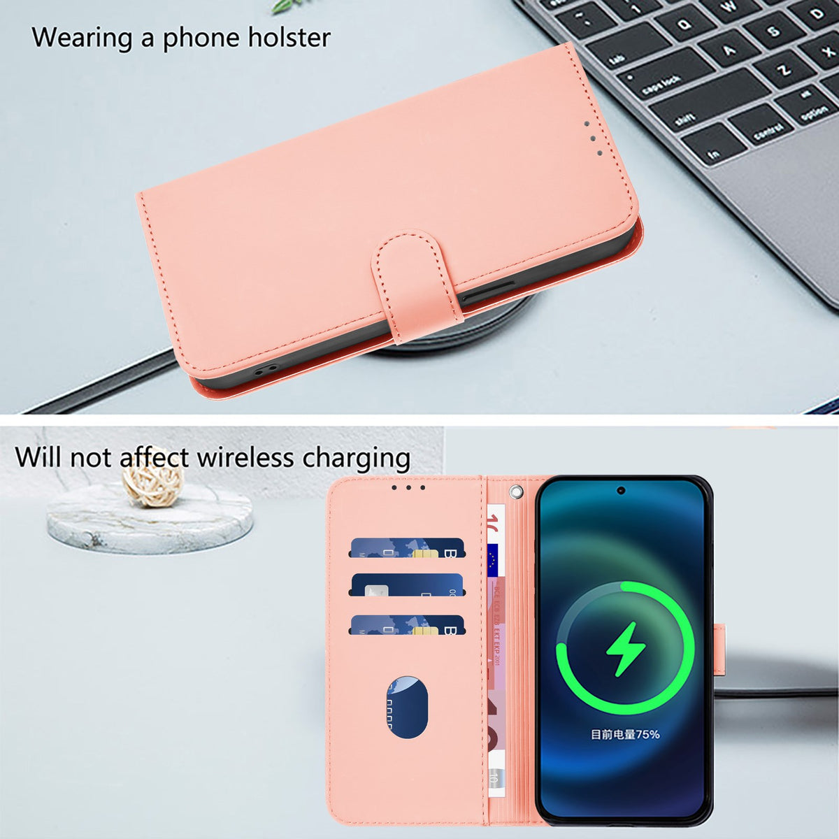 Xiaomi Redmi Note 17 (5G) EIDERWOOD Kunstskinn Flip Deksel m. Stropp - Rosa