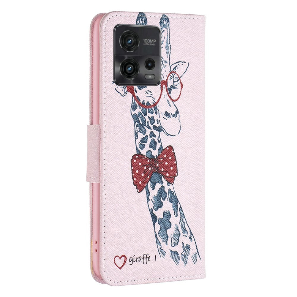 Motorola Moto G72 Kunstskinn Deksel med Lommebok - Sjiraff