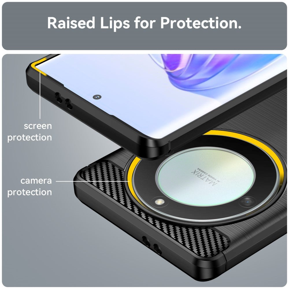 Honor Magic5 Lite Brushed Carbon Deksel - Svart