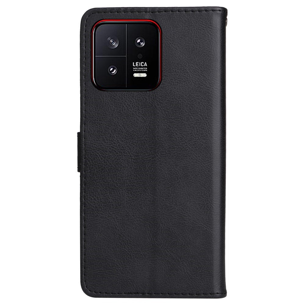 EIDERWOOD Xiaomi 13 Kunstskinn Flip Deksel m. Strop - Svart
