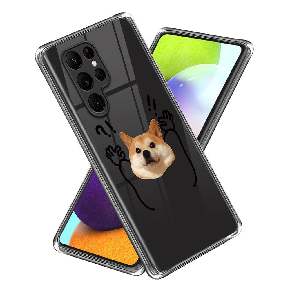 Samsung Galaxy S23 Ultra Plast Gjennomsiktig Deksel m. Motiv - Overgi Hund
