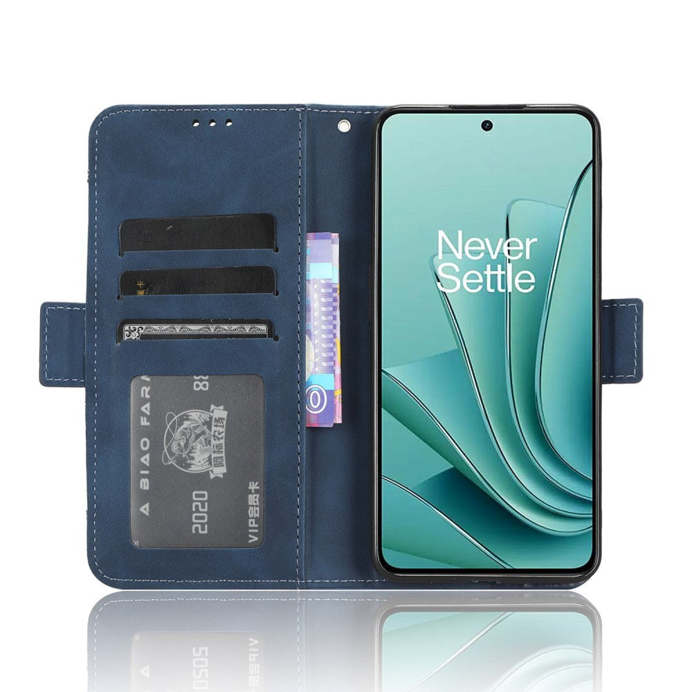 OnePlus Nord 3 (5G) Flipdeksel i Glanset Skinn med Stor Lommebok - Blå
