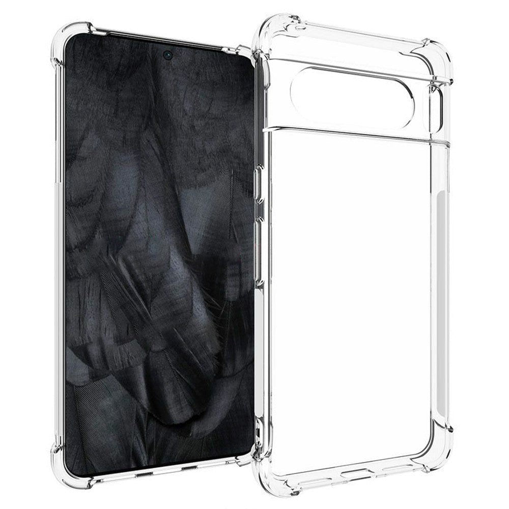 Google Pixel 8 Pro Shockproof Plastdeksel med Forsterkede Hjørner - Gjennomsiktig