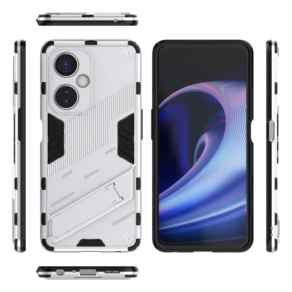 OnePlus Nord CE 3 Lite Hybrid Håndverker Deksel Med Kickstand - Hvit