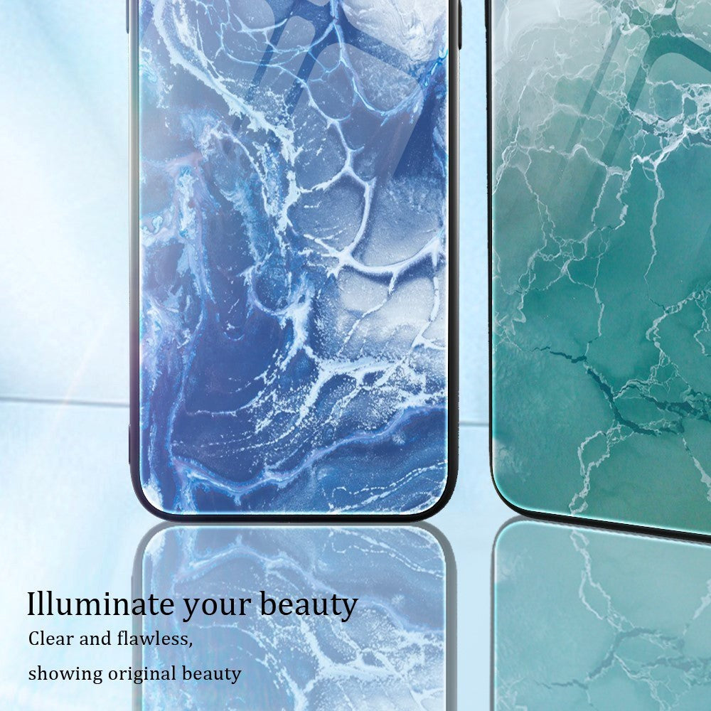 Xiaomi Poco F5 Deksel m. Glassbakside - Blå Marmor