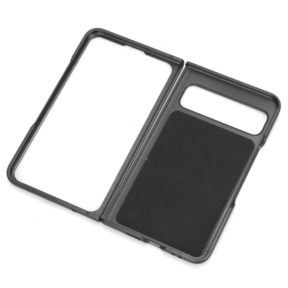 Google Pixel Fold Skinnkledd Plast Deksel - Hvit Carbon