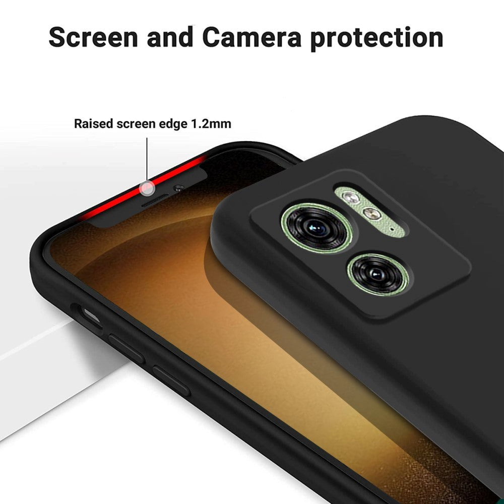 Motorola Edge 40 Liquid Silikon Deksel med Stropp - Svart
