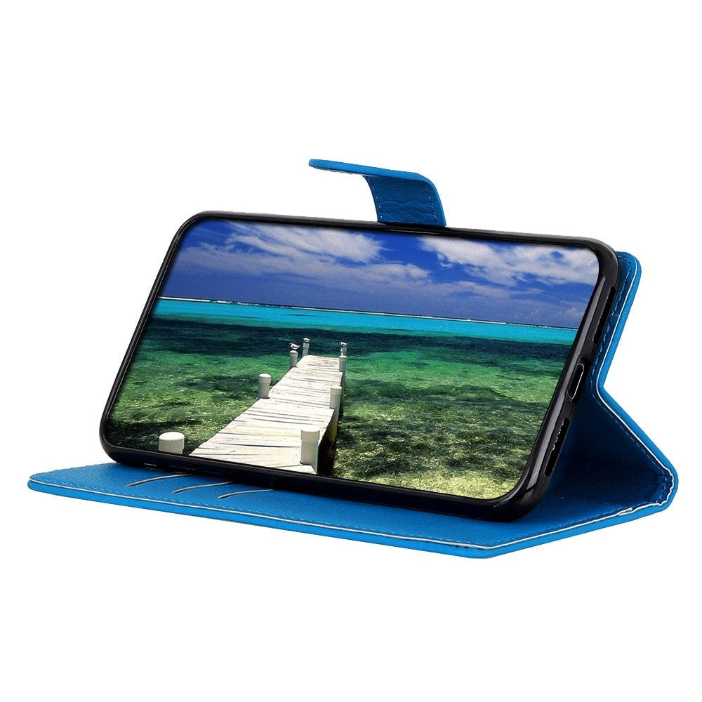 Honor 90 PU Litchi Skin Flip Deksel med Lommebok - Blå