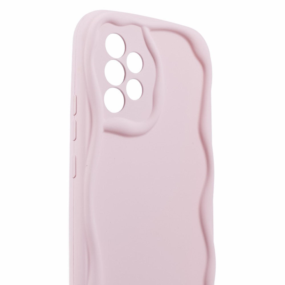 EIDERWOOD Samsung Galaxy A23 / A23 (5G) Fleksibelt Plast Deksel med Bølgete Kanter - Rosa