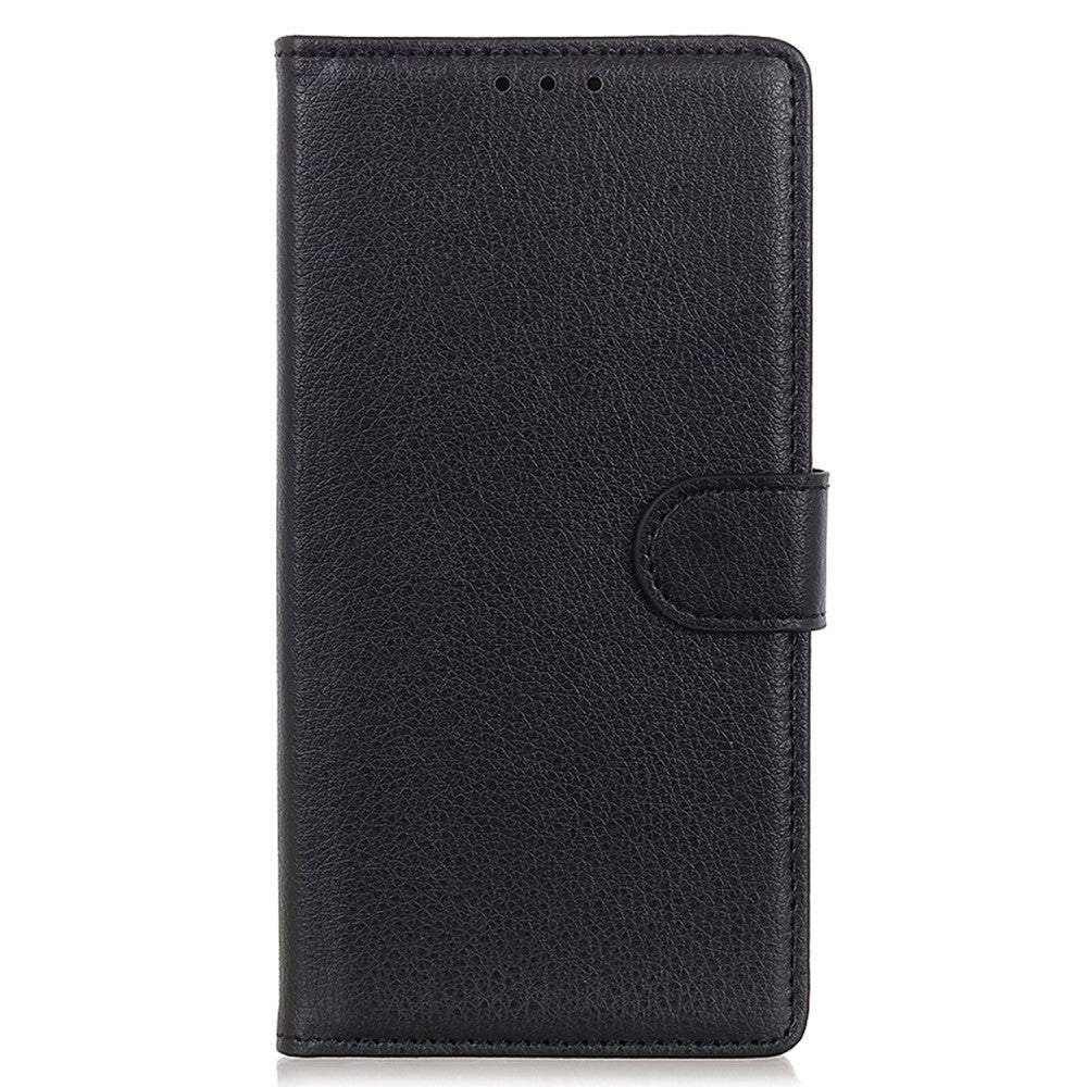 Samsung Galaxy A05s Litchi Kunstskinn Deksel m. Lommebok - Svart