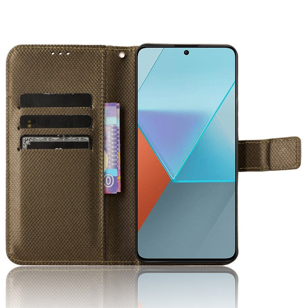 EIDERWOOD Xiaomi Redmi Note 13 Pro (5G) / Poco X6 Flippdeksel med Stropp og Tekstur - Brun