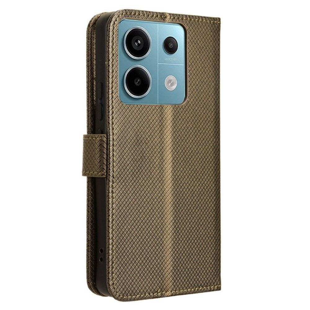EIDERWOOD Xiaomi Redmi Note 13 Pro (5G) / Poco X6 Flippdeksel med Stropp og Tekstur - Brun