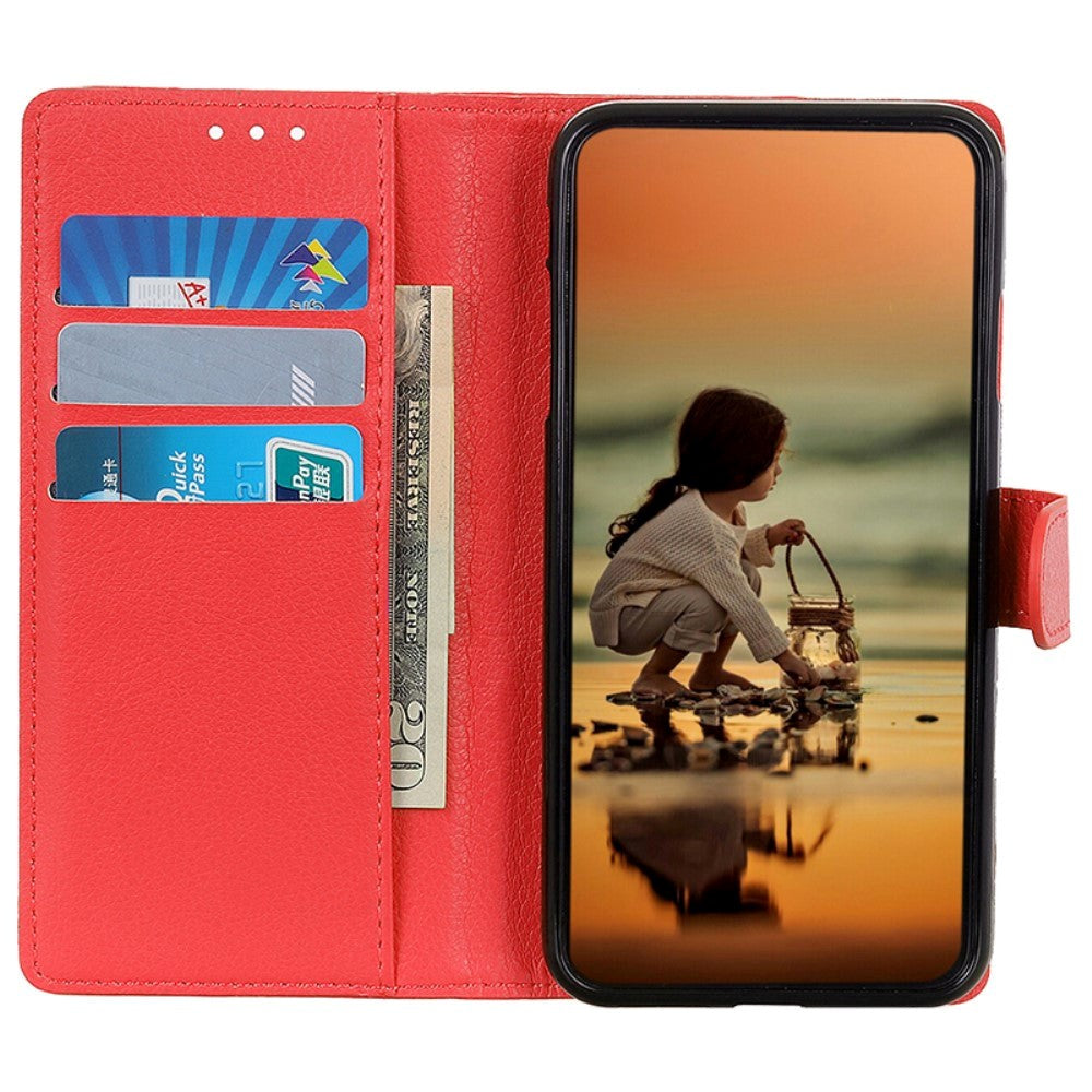 Xiaomi 14 Pro PU Litchi Skin Flip Deksel med Lommebok - Rød