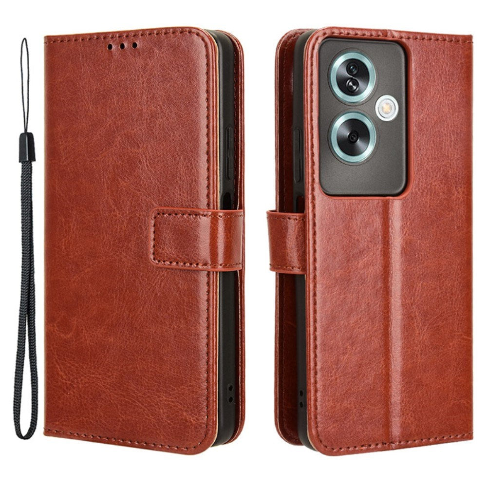 EIDERWOOD OnePlus Nord N30 SE (5G) / OPPO A79 (5G) Skinn Flip-Deksel med Lommebok og Stativfunksjon - Brun