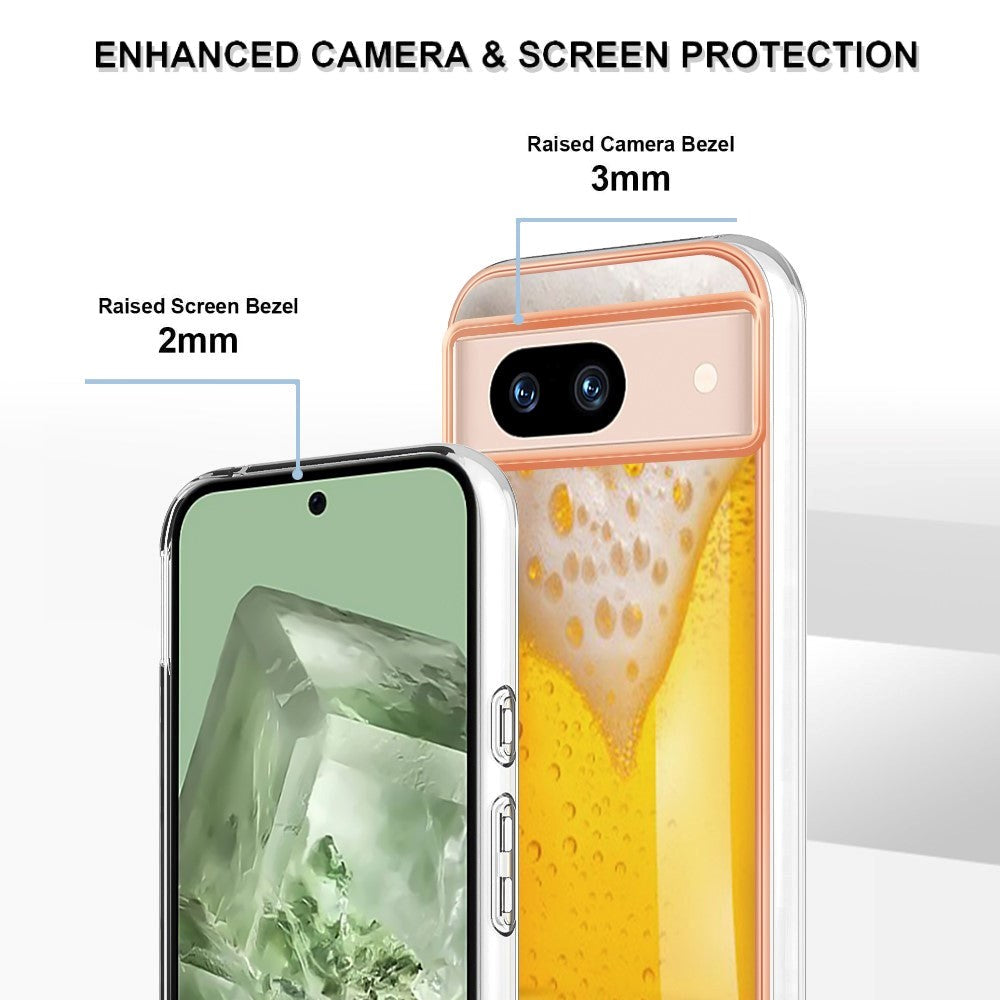 Google Pixel 8a Fleksibelt Plastdeksel med Motiv - Øl