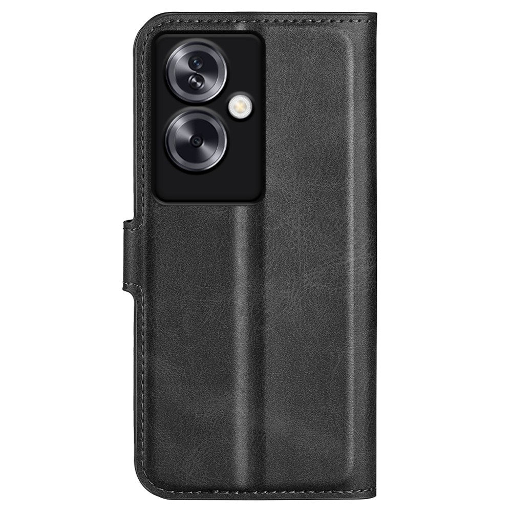 EIDERWOOD OPPO A79 (5G) / A2 (5G) Kunst Skinn Flippdeksel med Lommebok og Stativ - Svart
