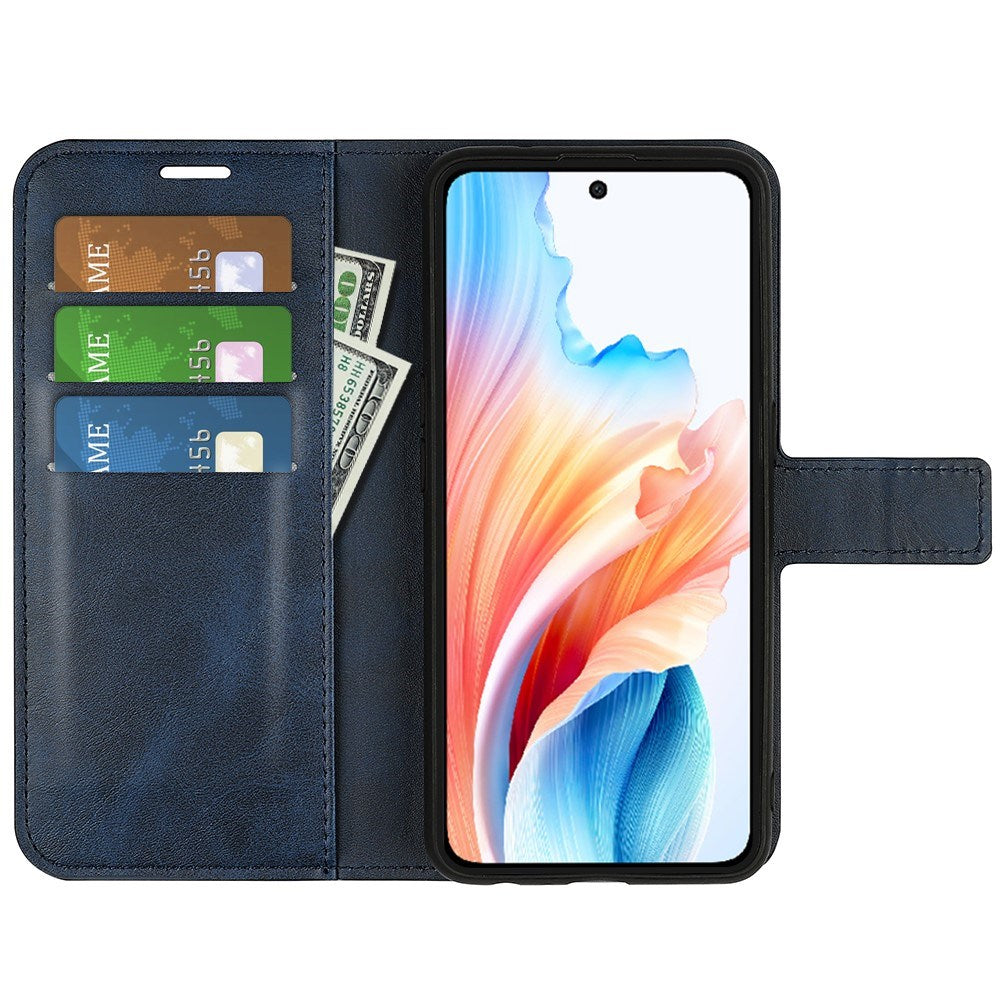 EIDERWOOD OPPO A79 (5G) / A2 (5G) Kunst Skinn Flippdeksel med Lommebok og Stativ - Blå