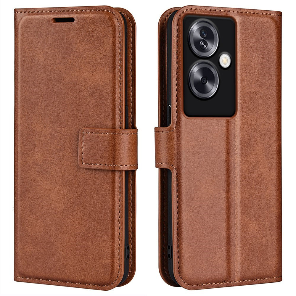 EIDERWOOD OPPO A79 (5G) / A2 (5G) Kunst Skinn Flippdeksel med Lommebok og Stativ - Lys Brun