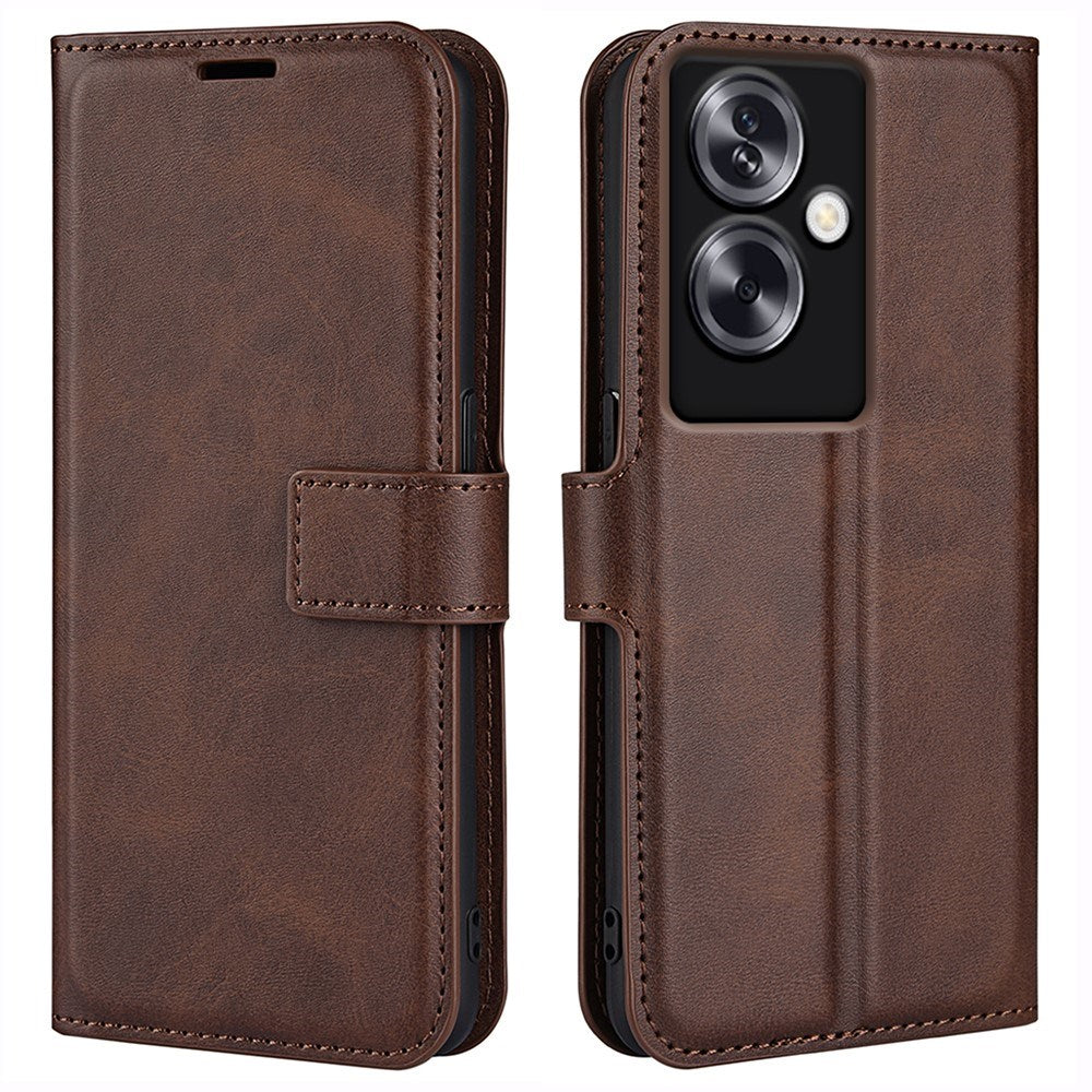 EIDERWOOD OPPO A79 (5G) / A2 (5G) Kunst Skinn Flippdeksel med Lommebok og Stativ - Mørk Brun