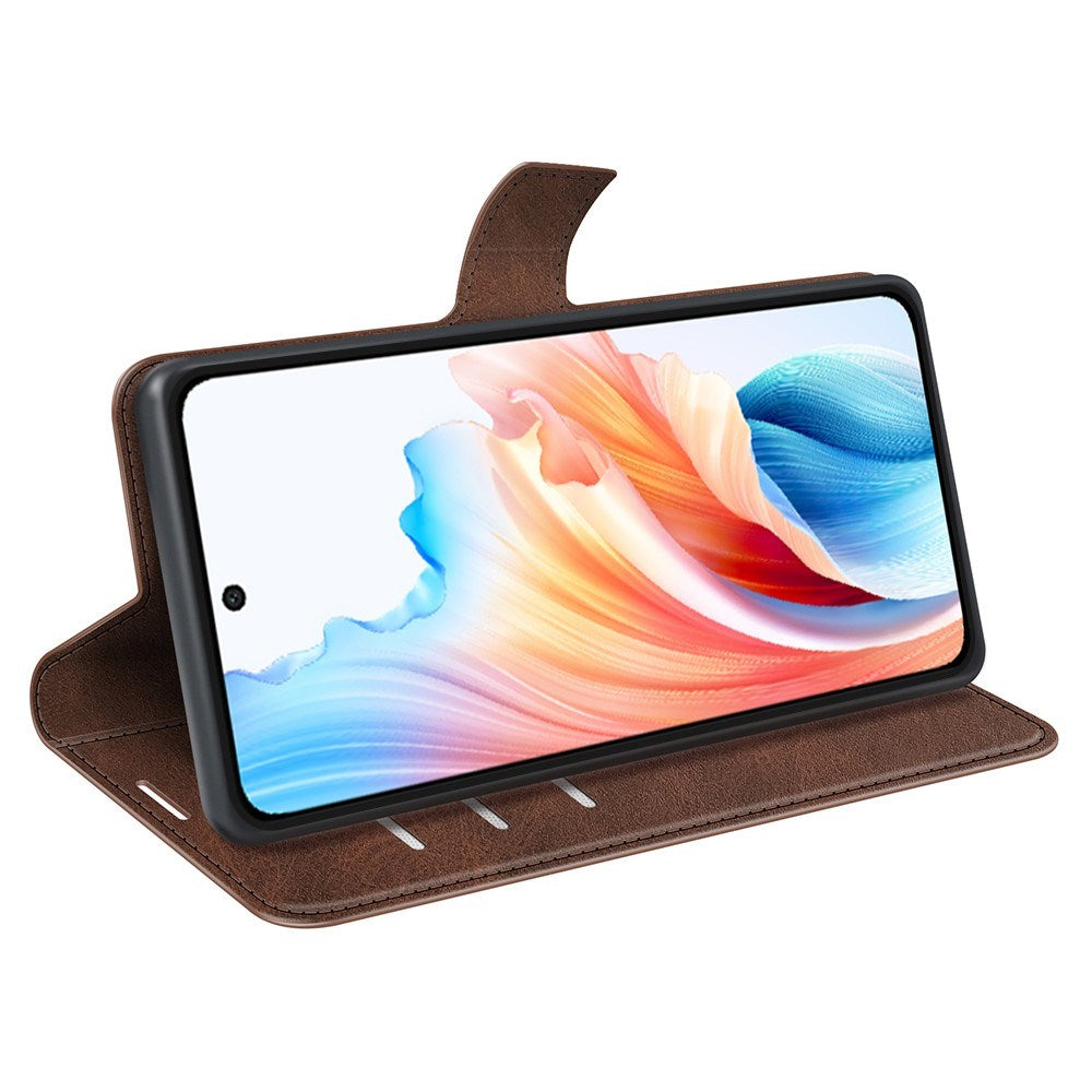 EIDERWOOD OPPO A79 (5G) / A2 (5G) Kunst Skinn Flippdeksel med Lommebok og Stativ - Mørk Brun