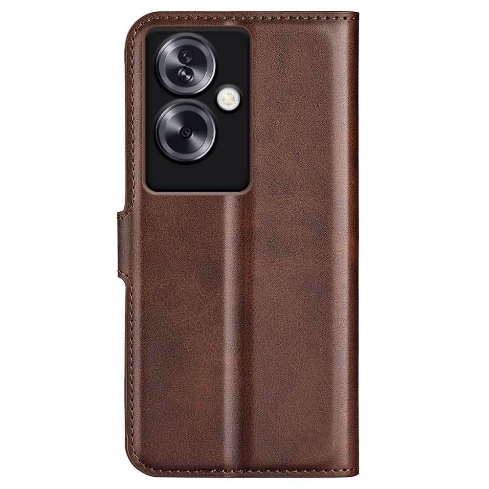 EIDERWOOD OPPO A79 (5G) / A2 (5G) Kunst Skinn Flippdeksel med Lommebok og Stativ - Mørk Brun